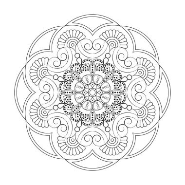 Çiçek Mandala. Vintage dekoratif öğeler. Oryantal desen, v