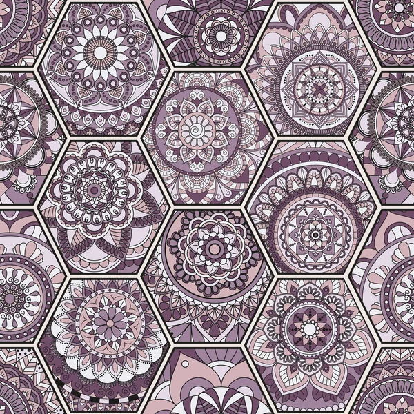 Lüks oryantal kiremit seamless modeli. Renkli çiçek patchwork