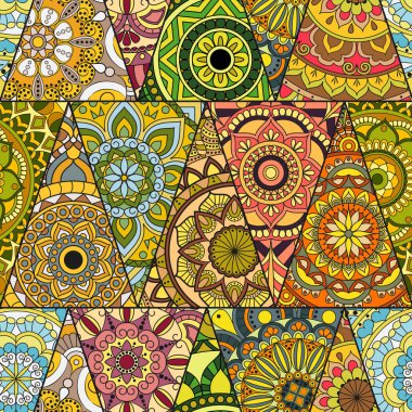 Sorunsuz mandalalar desen. Vintage dekor elementleri ile mand