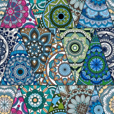 Sorunsuz mandalalar desen. Vintage dekor elementleri ile mand