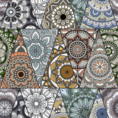 Sorunsuz mandalalar desen. Vintage dekor elementleri ile mand