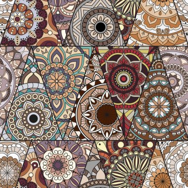 Sorunsuz mandalalar desen. Vintage dekor elementleri ile mand