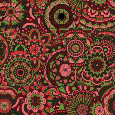 Sorunsuz mandalalar desen. Vintage dekor elementleri ile mand