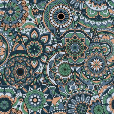 Sorunsuz mandalalar desen. Vintage dekor elementleri ile mand