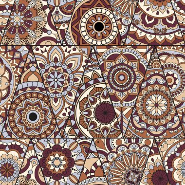 Sorunsuz mandalalar desen. Vintage dekor elementleri ile mand