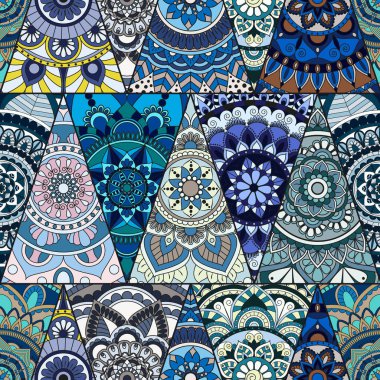 Sorunsuz mandalalar desen. Vintage dekor elementleri ile mand