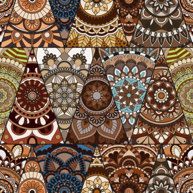 Sorunsuz mandalalar desen. Vintage dekor elementleri ile mand