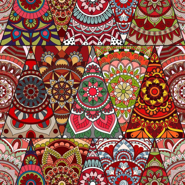 Patrón de mandalas sin costuras. Elementos decorativos vintage con arena — Vector de stock