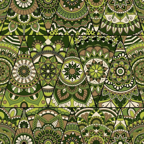 Naadloze mandala's patroon. Vintage decoratieve elementen met mand — Stockvector