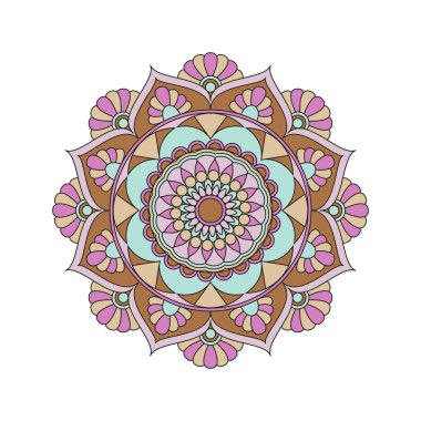 Çiçek mandalalar. Vintage dekoratif öğeler. Oryantal desen, 