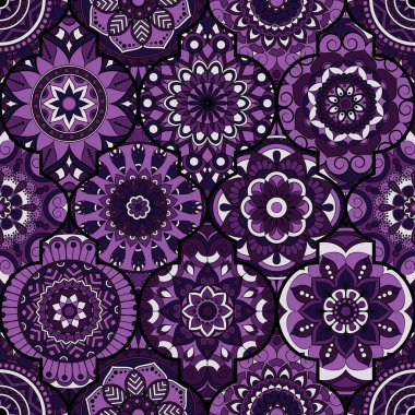 Seamless modeli. Vintage dekoratif öğeler. Elle çizilmiş backgr