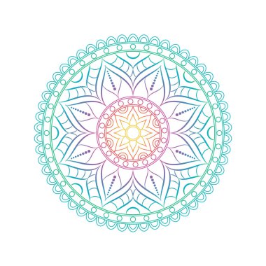 Çiçek mandalalar. Vintage dekoratif öğeler. Oryantal desen, 