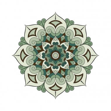 Çiçek mandalalar. Vintage dekoratif öğeler. Oryantal desen, 