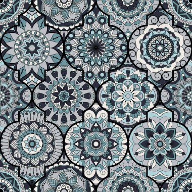 Seamless modeli. Vintage dekoratif öğeler. Elle çizilmiş backgr