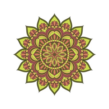 Çiçek mandalalar. Vintage dekoratif öğeler. Oryantal desen, 