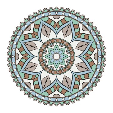 Çiçek mandalalar. Vintage dekoratif öğeler. Oryantal desen, 