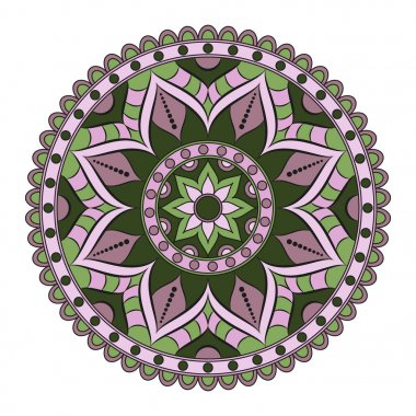 Çiçek mandalalar. Vintage dekoratif öğeler. Oryantal desen, 