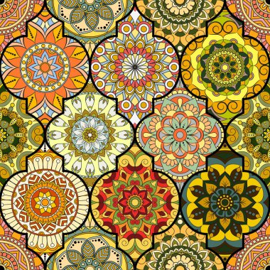 Seamless modeli. Vintage dekoratif öğeler. Elle çizilmiş backgr