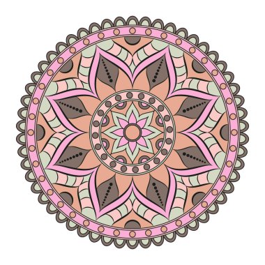 Çiçek mandalalar. Vintage dekoratif öğeler. Oryantal desen, 