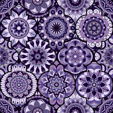 Seamless modeli. Vintage dekoratif öğeler. Elle çizilmiş backgr