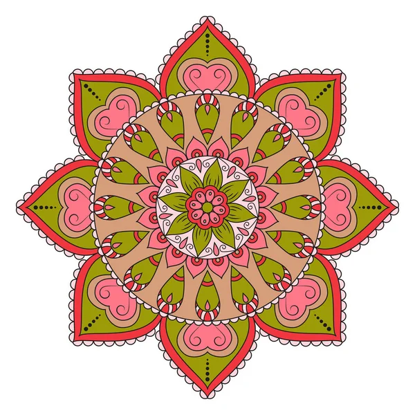 Mandalas de flores. Elementos decorativos vintage. Patrón oriental , — Archivo Imágenes Vectoriales