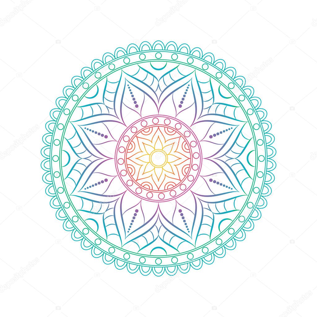 Flower Mandalas. Vintage decorative elements. Oriental pattern, 