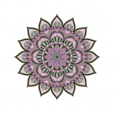 Çiçek mandalalar. Vintage dekoratif öğeler. Oryantal desen, 