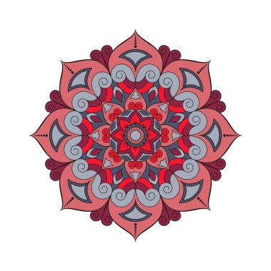 Çiçek mandalalar. Vintage dekoratif öğeler. Oryantal desen, 