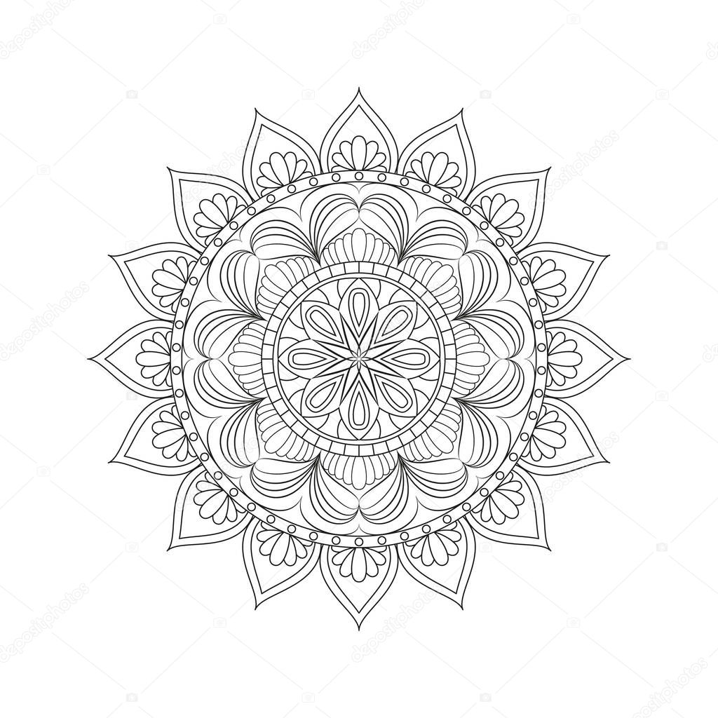 Flower Mandala. Vintage decorative elements. Oriental pattern, v