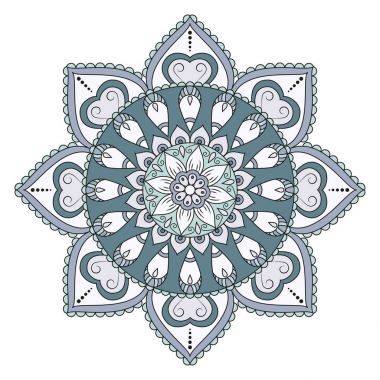 Çiçek mandalalar. Vintage dekoratif öğeler. Oryantal desen, 