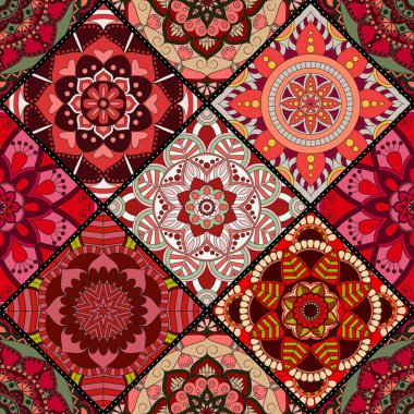 Seamless modeli. Vintage dekoratif öğeler. Elle çizilmiş backgr