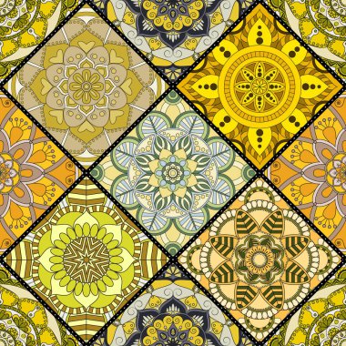 Seamless modeli. Vintage dekoratif öğeler. Elle çizilmiş backgr