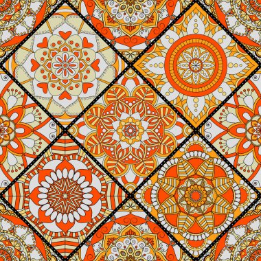 Seamless modeli. Vintage dekoratif öğeler. Elle çizilmiş backgr