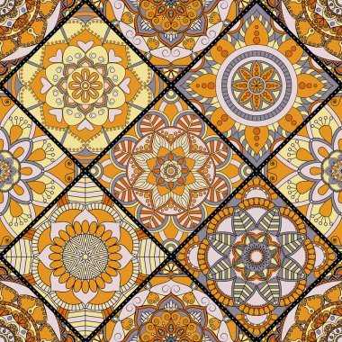 Seamless modeli. Vintage dekoratif öğeler. Elle çizilmiş backgr