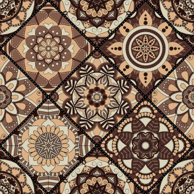 Seamless modeli. Vintage dekoratif öğeler. Elle çizilmiş backgr