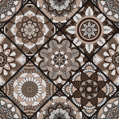 Seamless modeli. Vintage dekoratif öğeler. Elle çizilmiş backgr