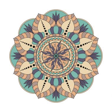 Çiçek mandalalar. Vintage dekoratif öğeler. Oryantal desen, 