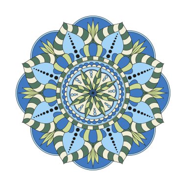 Çiçek mandalalar. Vintage dekoratif öğeler. Oryantal desen, 