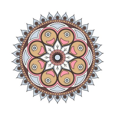 Çiçek mandalalar. Vintage dekoratif öğeler. Oryantal desen, 