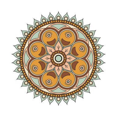 Çiçek mandalalar. Vintage dekoratif öğeler. Oryantal desen, 