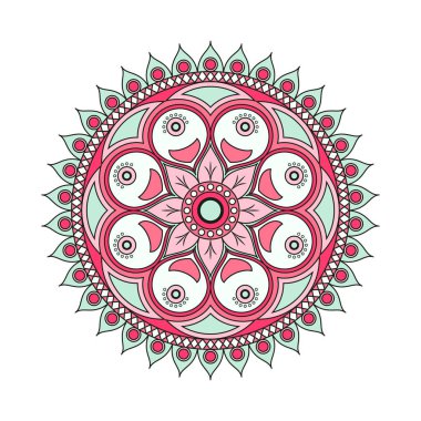 Çiçek mandalalar. Vintage dekoratif öğeler. Oryantal desen, 