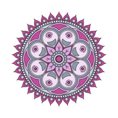 Çiçek mandalalar. Vintage dekoratif öğeler. Oryantal desen, 