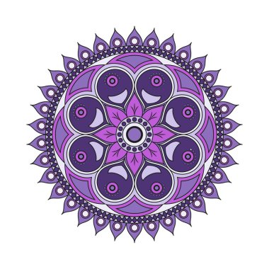 Çiçek mandalalar. Vintage dekoratif öğeler. Oryantal desen, 