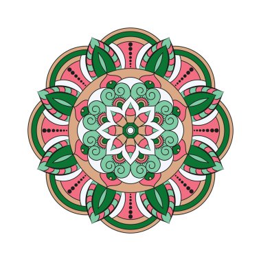 Çiçek mandalalar. Vintage dekoratif öğeler. Oryantal desen, 