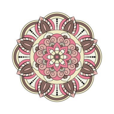 Çiçek mandalalar. Vintage dekoratif öğeler. Oryantal desen, 