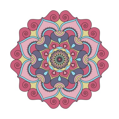 Çiçek mandalalar. Vintage dekoratif öğeler. Oryantal desen, 