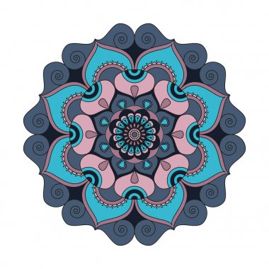 Çiçek mandalalar. Vintage dekoratif öğeler. Oryantal desen, 