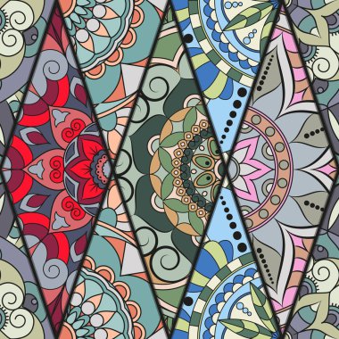 Seamless modeli. Vintage dekoratif öğeler. Elle çizilmiş backgr