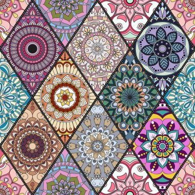 Seamless modeli. Vintage dekoratif öğeler. Elle çizilmiş backgr