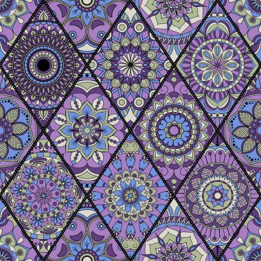 Seamless modeli. Vintage dekoratif öğeler. Elle çizilmiş backgr